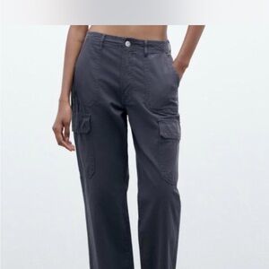 Zara Navy Cargo Pant